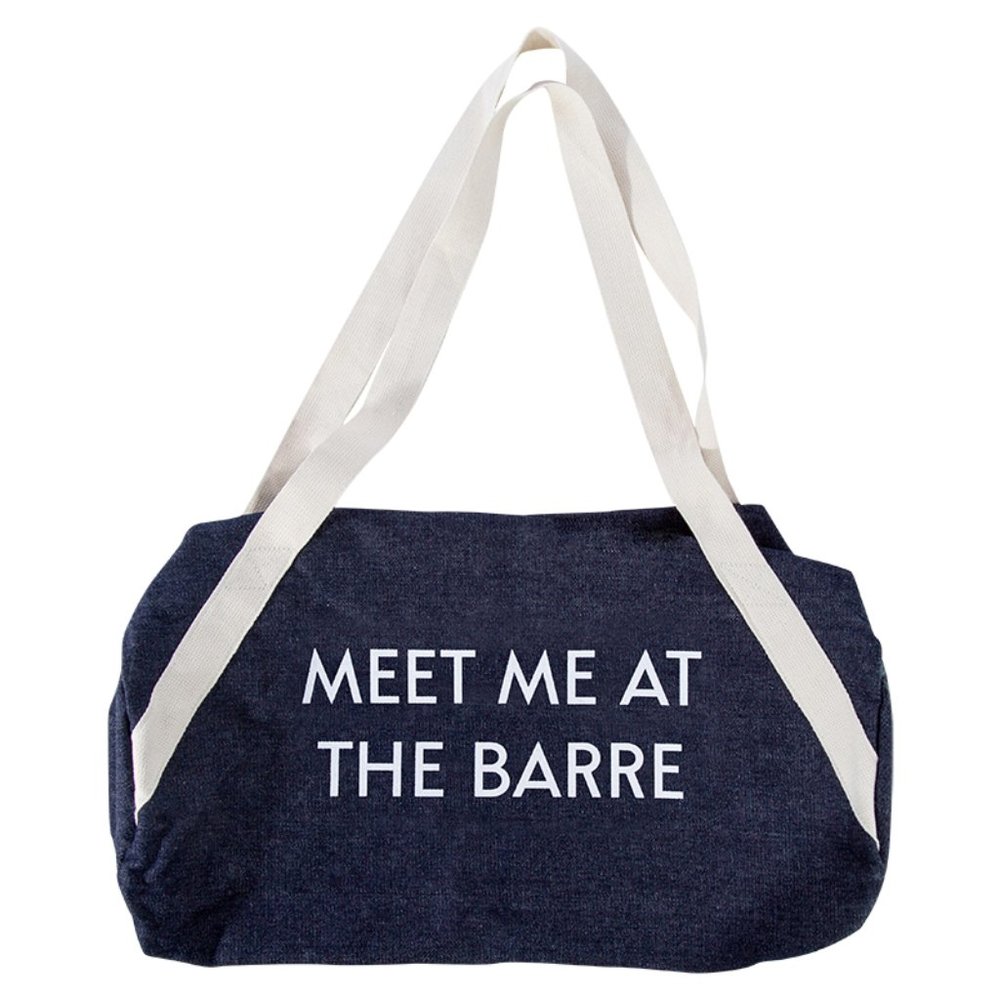 2 / $25 - Meet Me At The Barre Denim Gym Bag